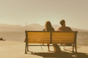 Two people on a bench