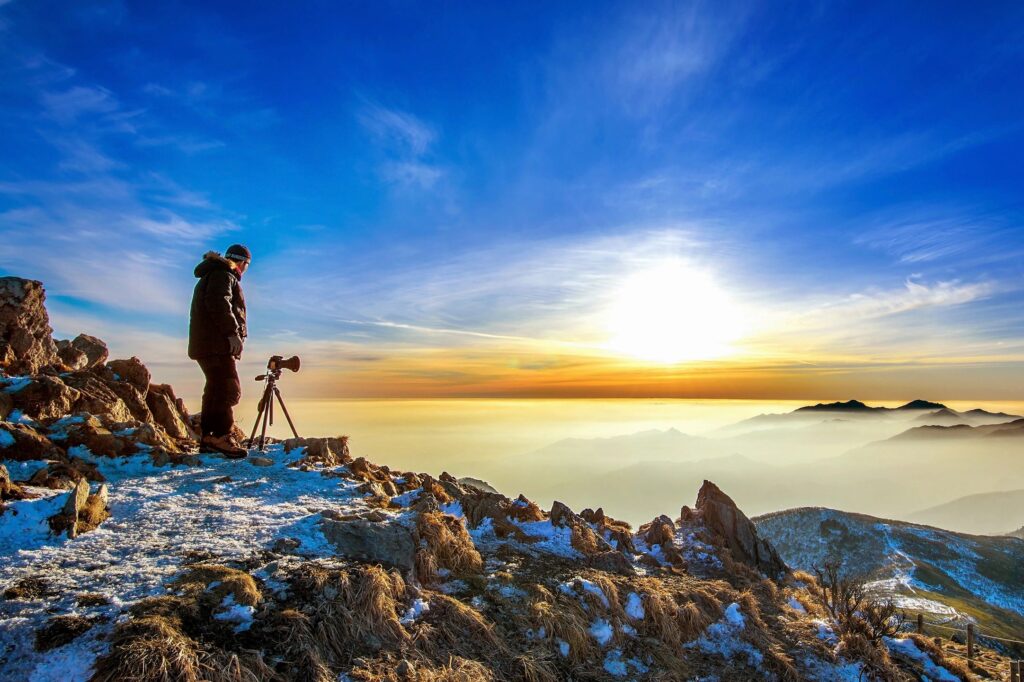 Mountain Scape with Photographer