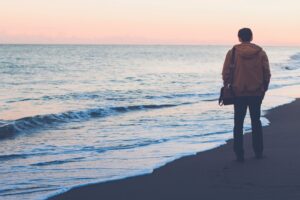 man on beach